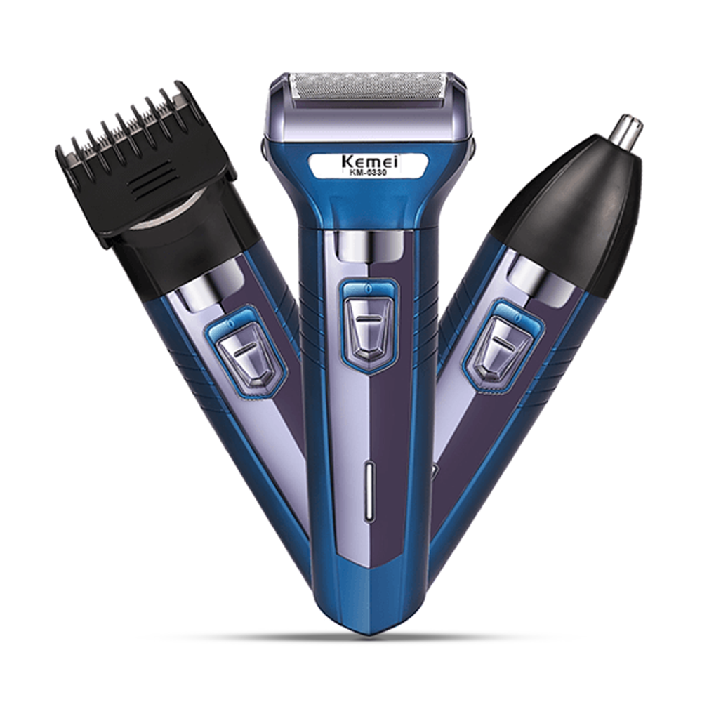 Kemei Km-6330 Trimmer 3 In 1 Professional Hair Trimmer Super Grooming Kit Shaver Clipper Nose Trimmer Kemei Km-6330 Trimmer 3 In 1 Professional Hair Trimmer Super Grooming Kit Shaver Clipper Nose Trimmer